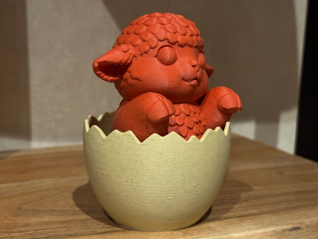 Osterfigur Schaf im Ei Deko