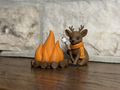 Teelichthalter Lagerfeuer mit Reh