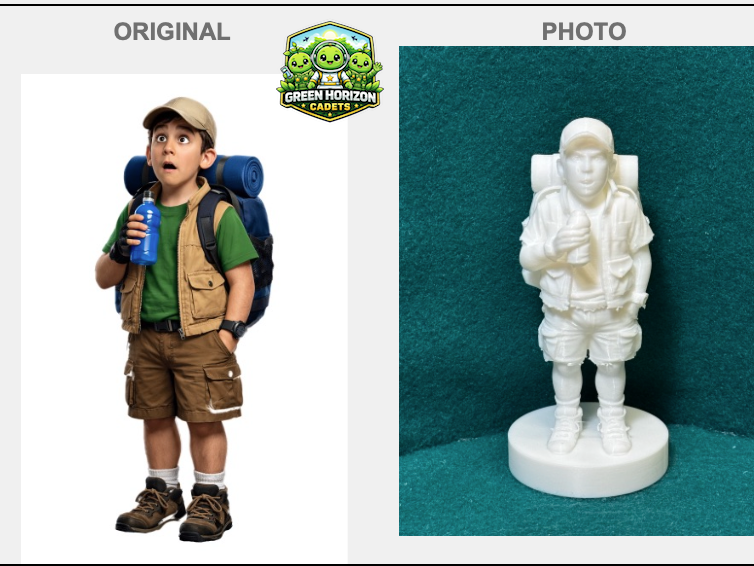 Grüne Horizont-Kadetten Junger Pfadfinder Figur Deko Statue Weihnachten