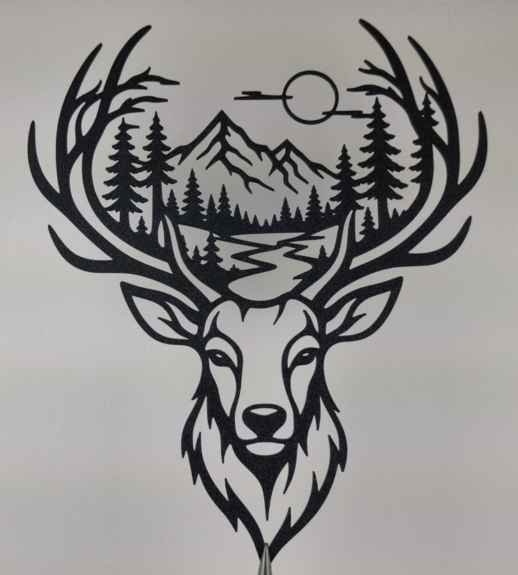 Majestätische Hirsch-Berg-Wandkunst Wandbild Wanddeko Wanddekoration Tiere