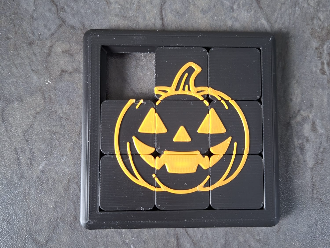 Halloween Kürbis Schiebepuzzle Figur Deko Statue Grusel Gothic Horror