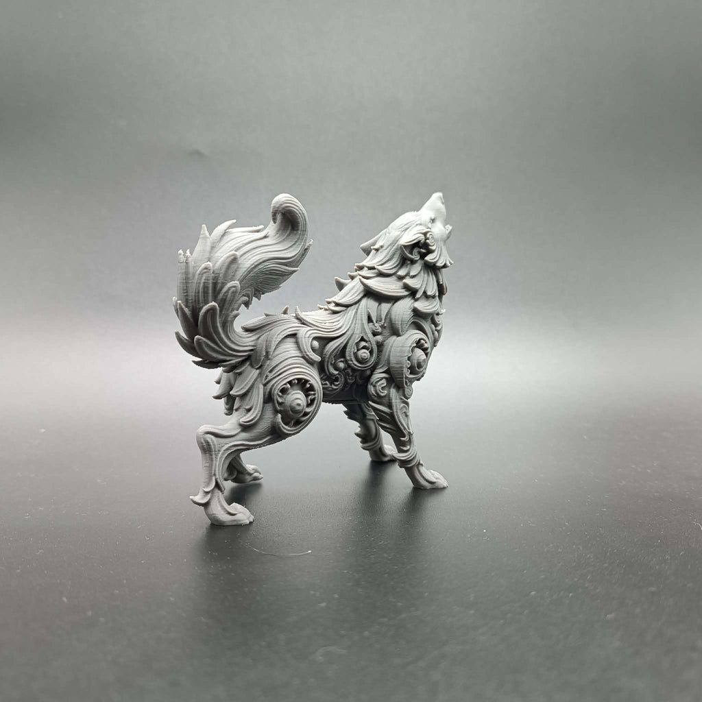 Fantasy Heulender Ornamentaler Wolf Figur Deko