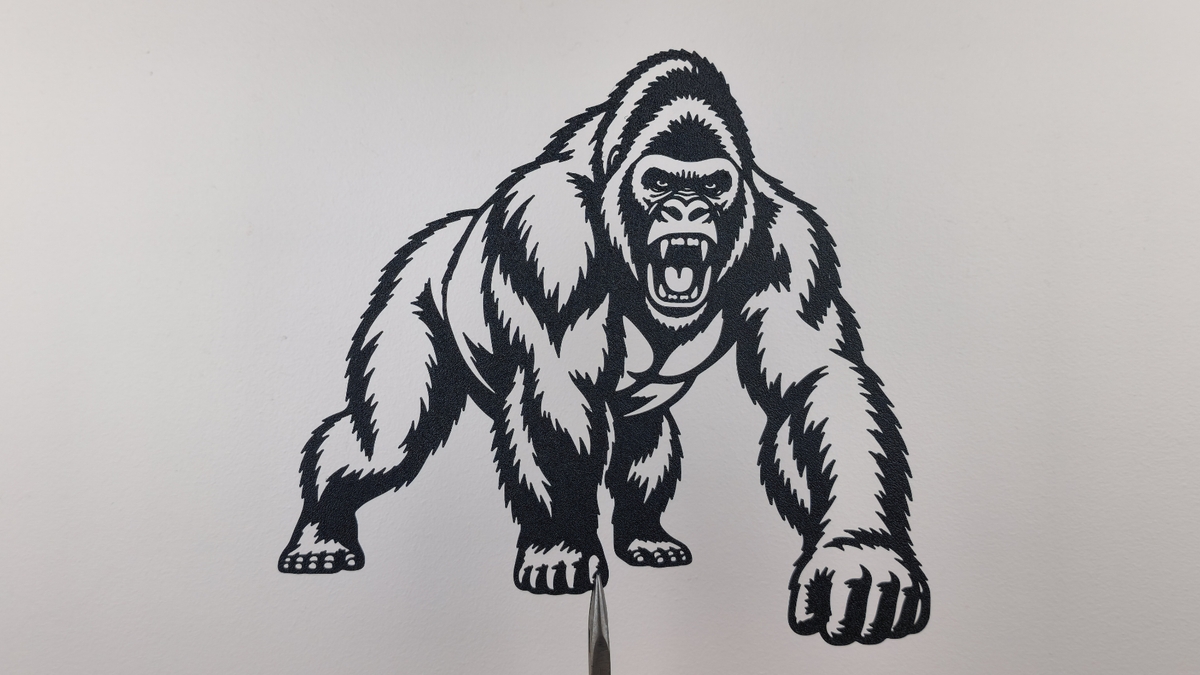 Wütender Gorilla im Ansturm Wandkunst Dekor Wandbild Wanddeko Tierfigur