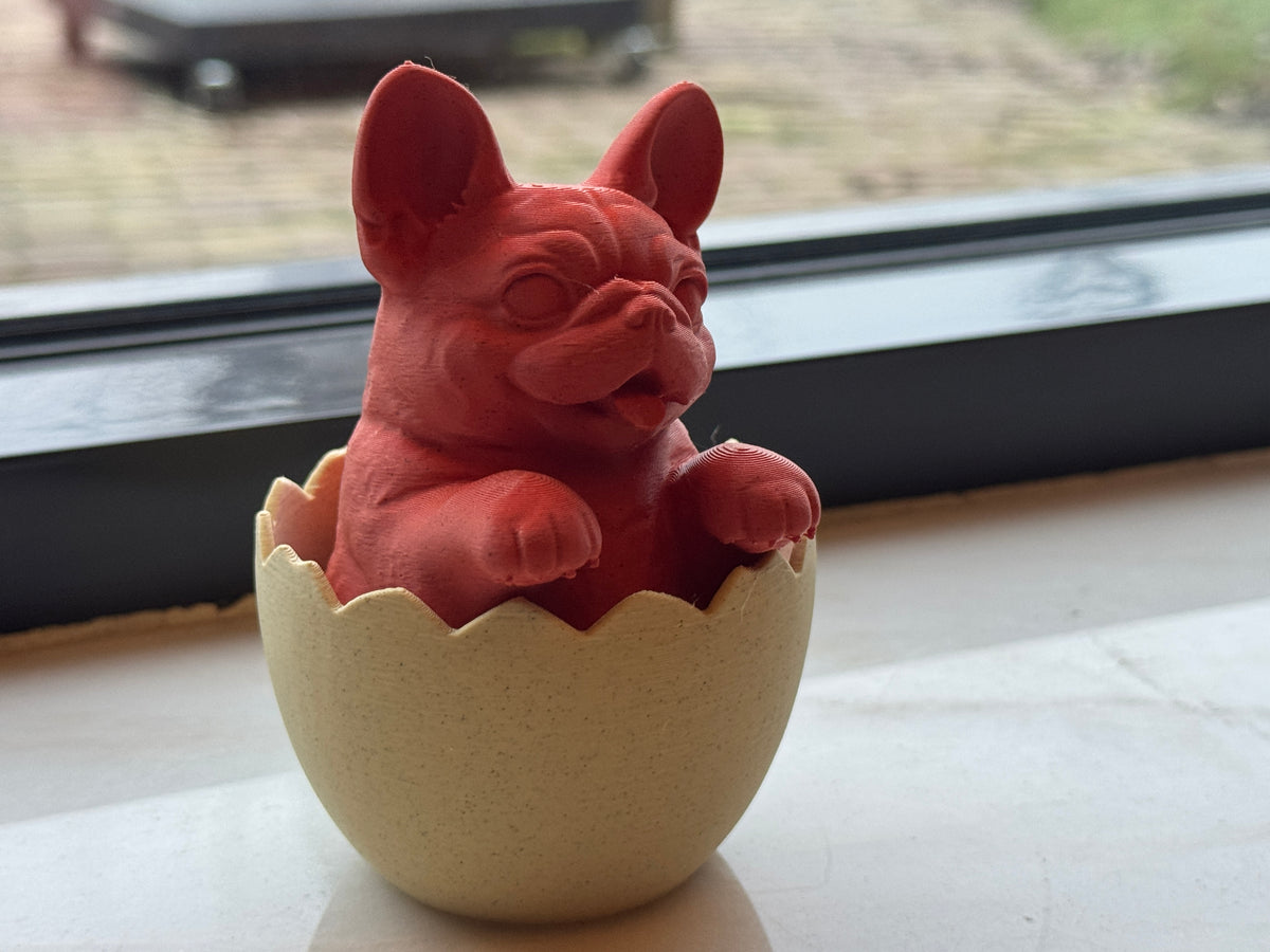 Osterfigur Französische Bulldogge im Ei Deko