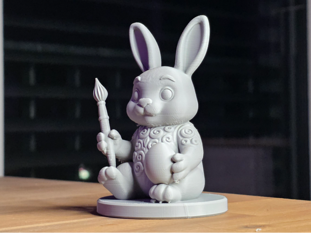 Niedliches Kaninchen bemaltes Osterei Figur Deko Statue Ostern Osterdeko
