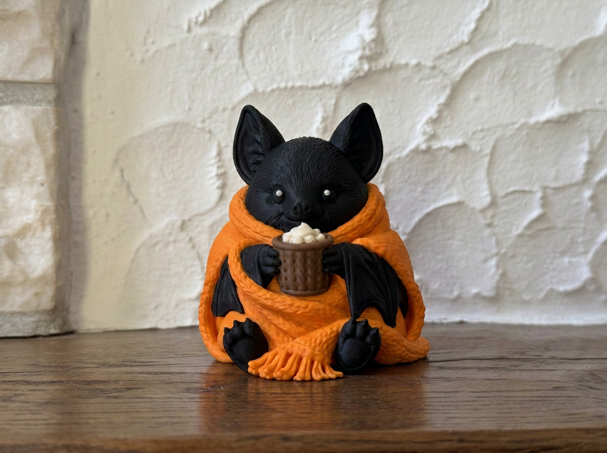 Figur Fledermaus am Lagerfeuer Deko