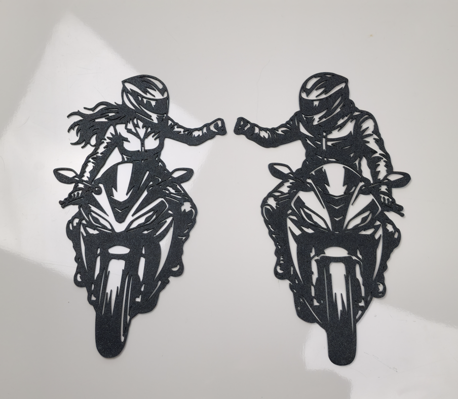 Wandkunst Motorrad-Paar Faust-Bump Wandbild Wanddeko Wanddekoration Liebe