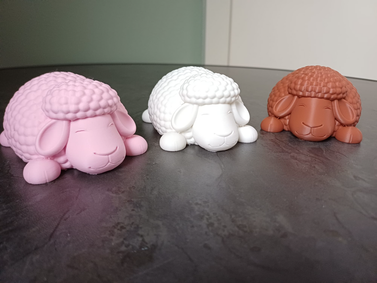 Niedliches schlafendes Schaf Figur Deko Statue Tierfigur Tiere Geschenk