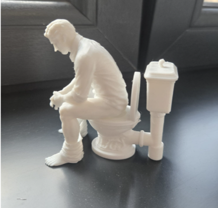 Viktorianischer Mann auf Toilette Lustige Miniatur Figur Deko Statue