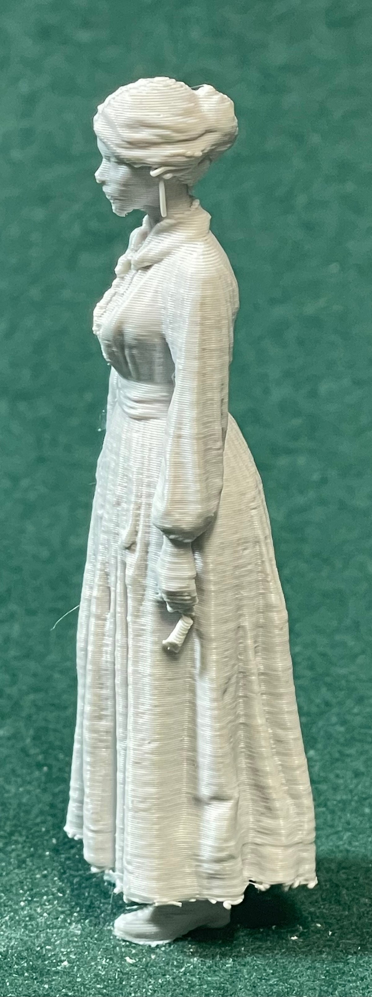 1880er 7 amerikanische Frauen der Unterschicht Figur Deko Statue Miniatur