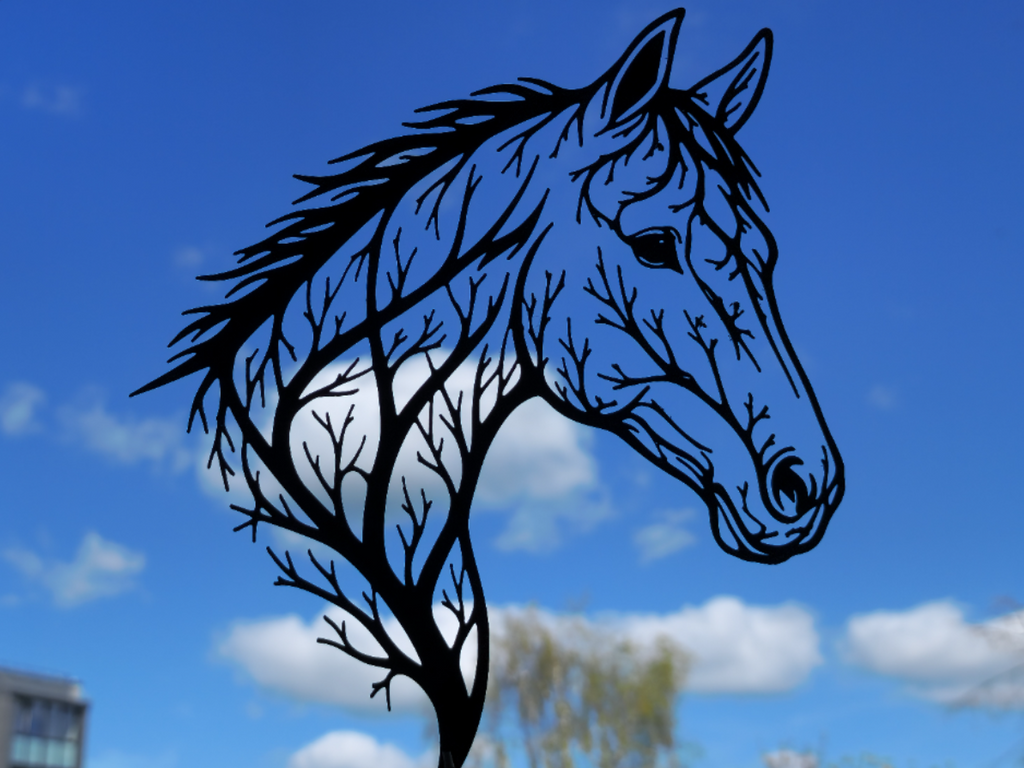 Pferdekopf 2D Wandkunst Wandbild Wanddeko Wanddekoration Tierfigur Tiere