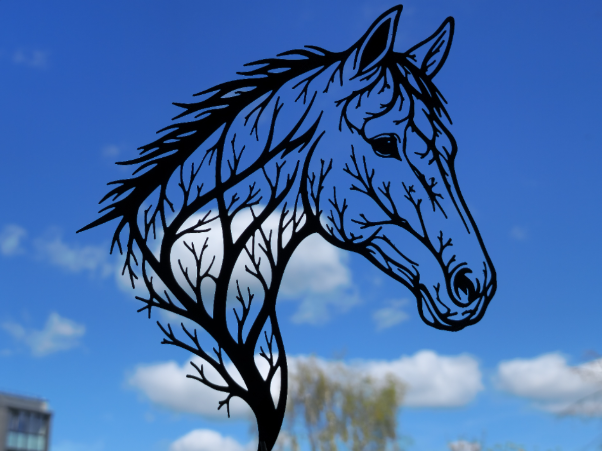 Pferdekopf 2D Wandkunst Wandbild Wanddeko Wanddekoration Tierfigur Tiere