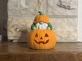 Teelichthalter Kürbis mit Wichtel Halloween Deko
