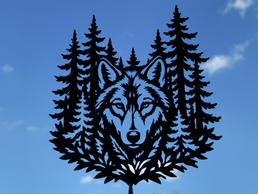 Wolf Wald Wandkunst Wandbild Wanddeko Wanddekoration Tierfigur Tiere Deko
