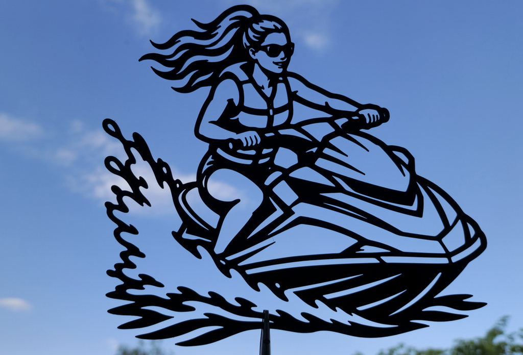 Jet Ski Girl 2D Wandkunst Wassersport-Dekor Wandbild Wanddeko Wohnzimmer