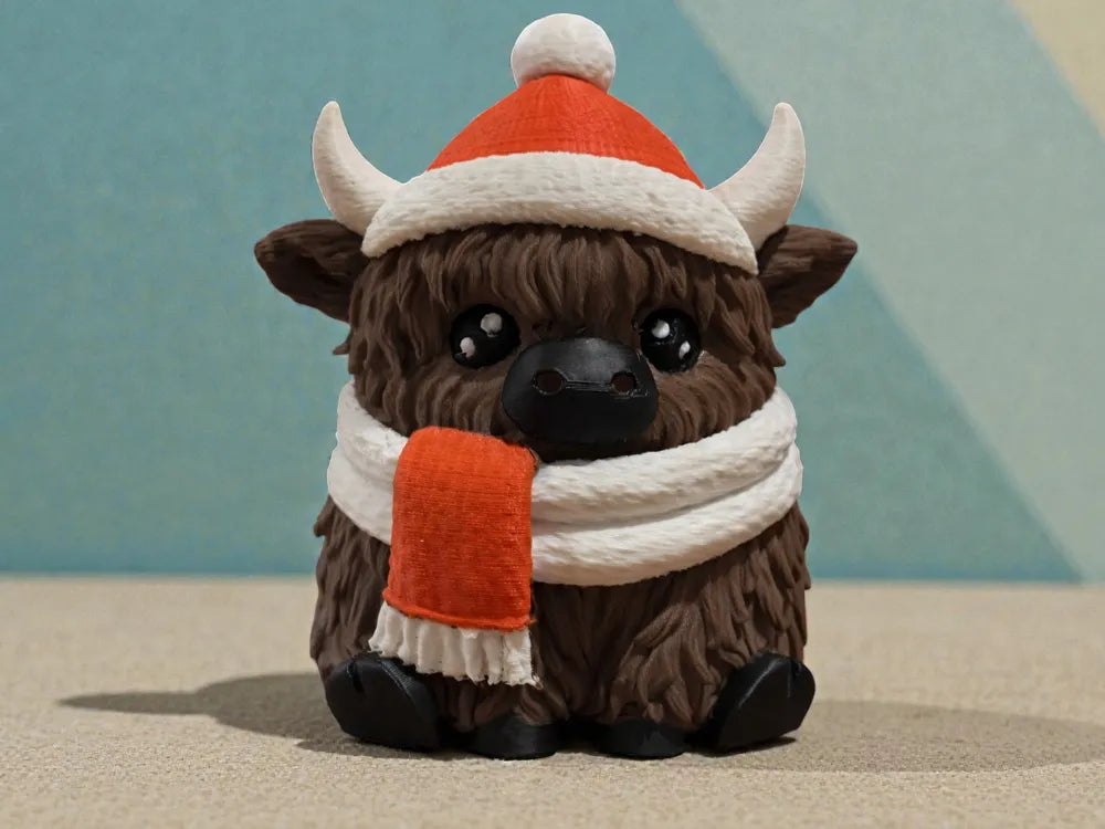 Hochlandrind Winter gemütlich Figur Deko
