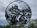 Paar Motorradfahrt 2D Wandkunst Wandbild Wanddeko Wanddekoration Liebe