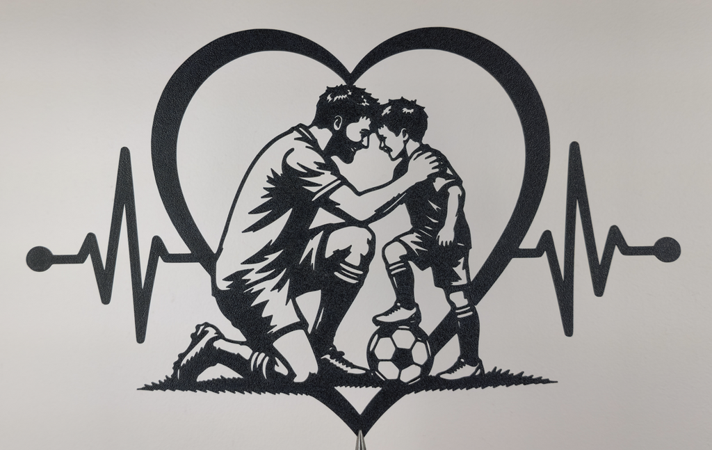 Vater und Sohn Fußball Herzschlag Wandkunst Dekor Wandbild Wanddeko Liebe
