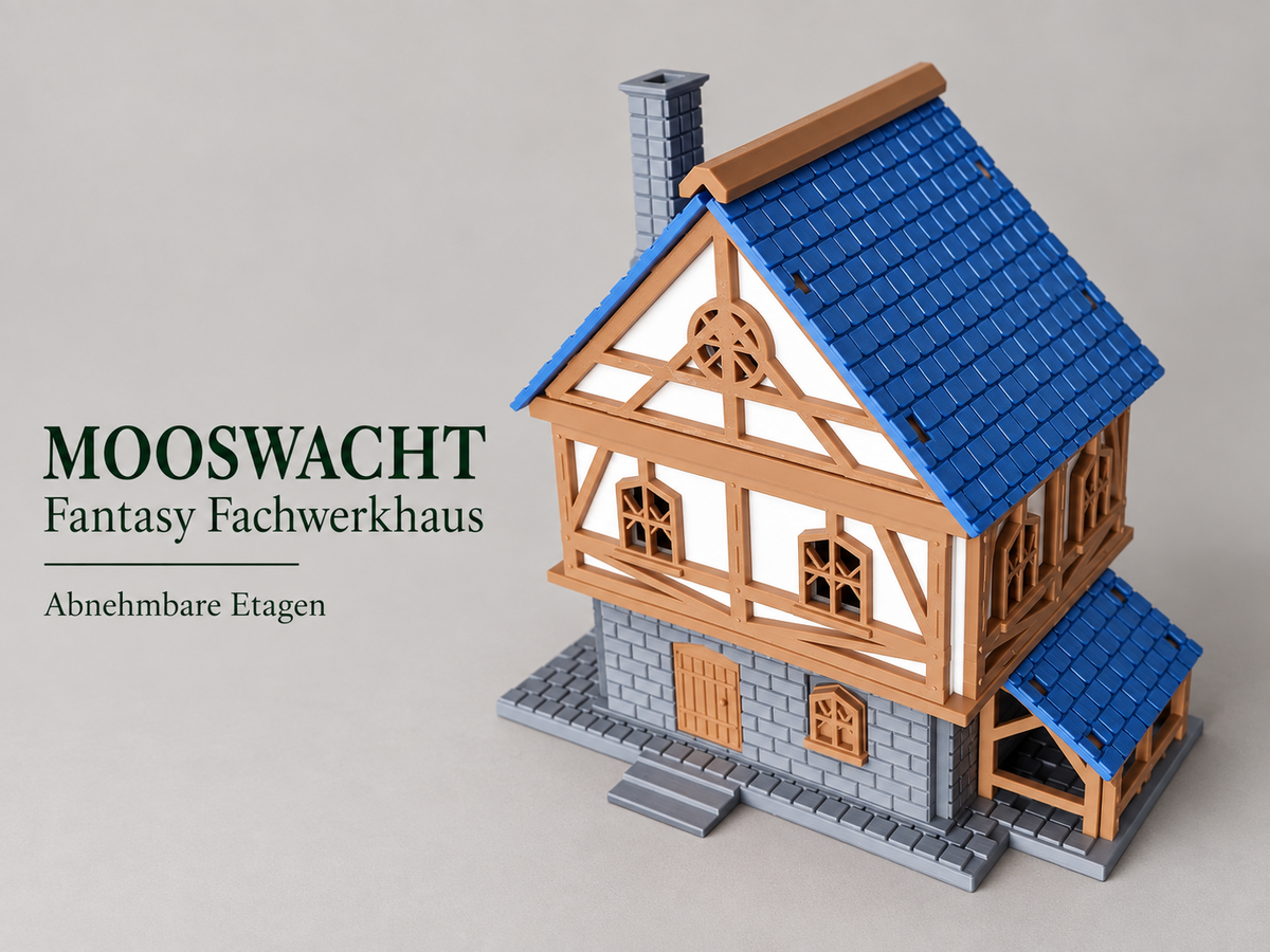 MOOSWACHT Modulares Fantasy-Fachwerkhaus Figur Deko Statue Mittelalter