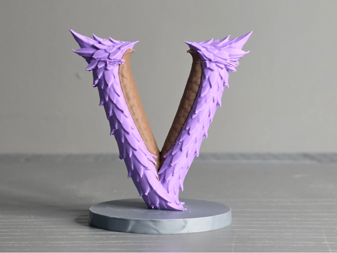 Drachenbuchstabe V Präsentationsskulptur Figur Deko Statue Fantasy Vitrine