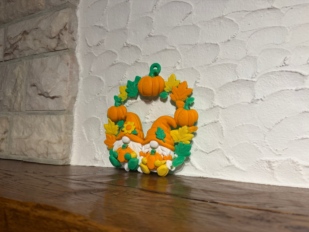 Herbstkranz mit Kürbis und Wichteln Türkranz Deko