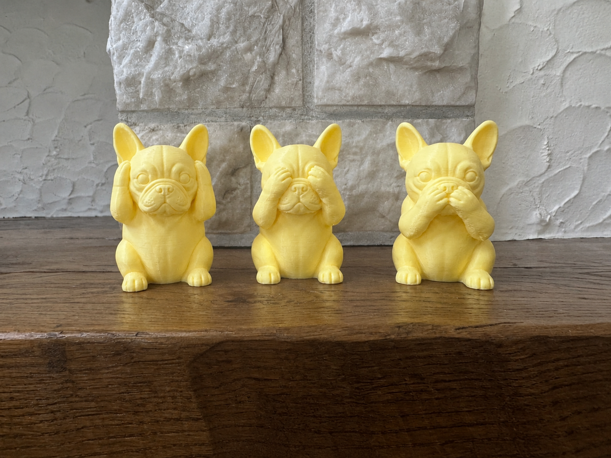 Nichts hören, sehen, sagen Figuren-Set Französische Bulldoggen