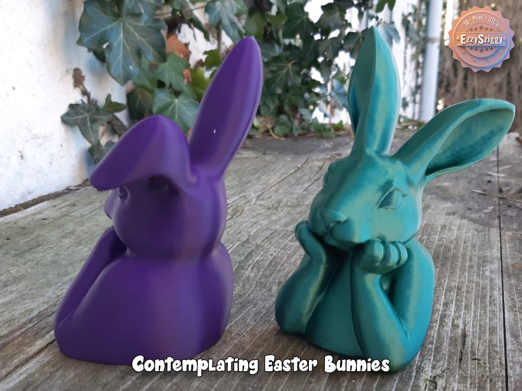 Nachdenkliche Osterhasen Figur Deko Statue Ostern Osterdeko Frühling