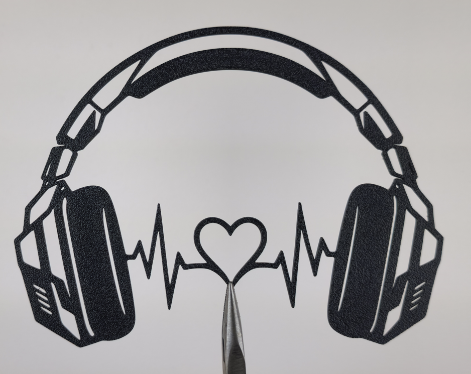 Musik Herzschlag Kopfhörer Wandkunst Wandbild Wanddeko Wanddekoration Deko