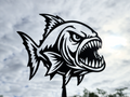 Aggressiver Piranha Fisch 2D Wandkunst Wandbild Wanddeko Wanddekoration