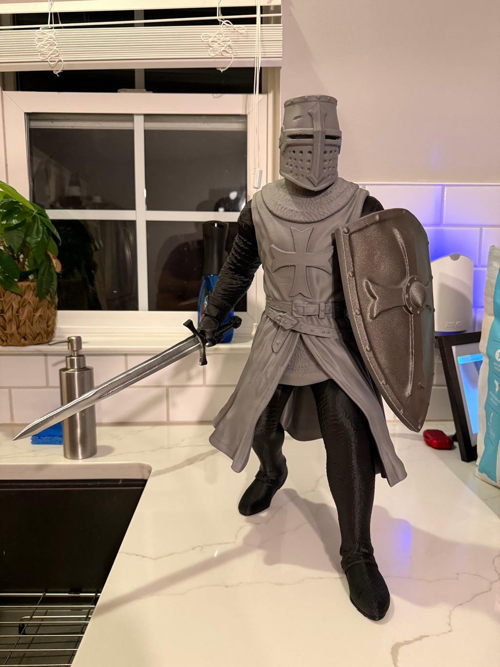 Statue Kreuzritter mittelalterlich 50 cm