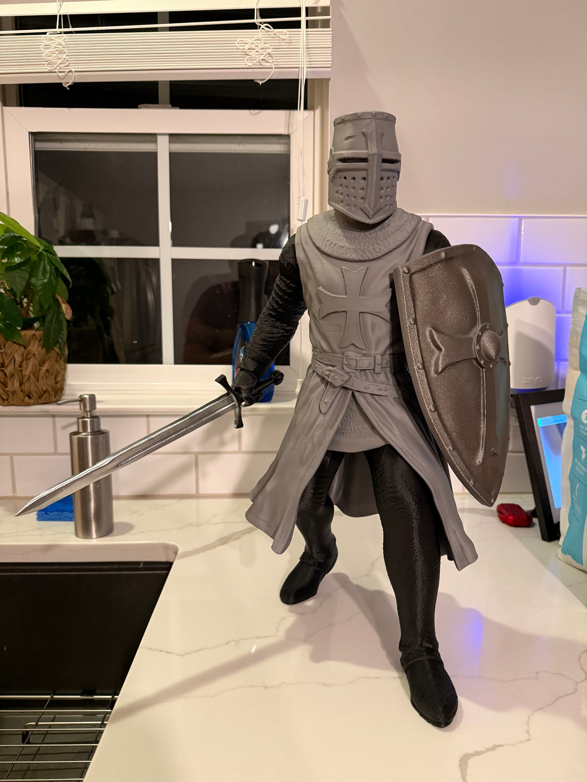 Statue Kreuzritter mittelalterlich 50 cm