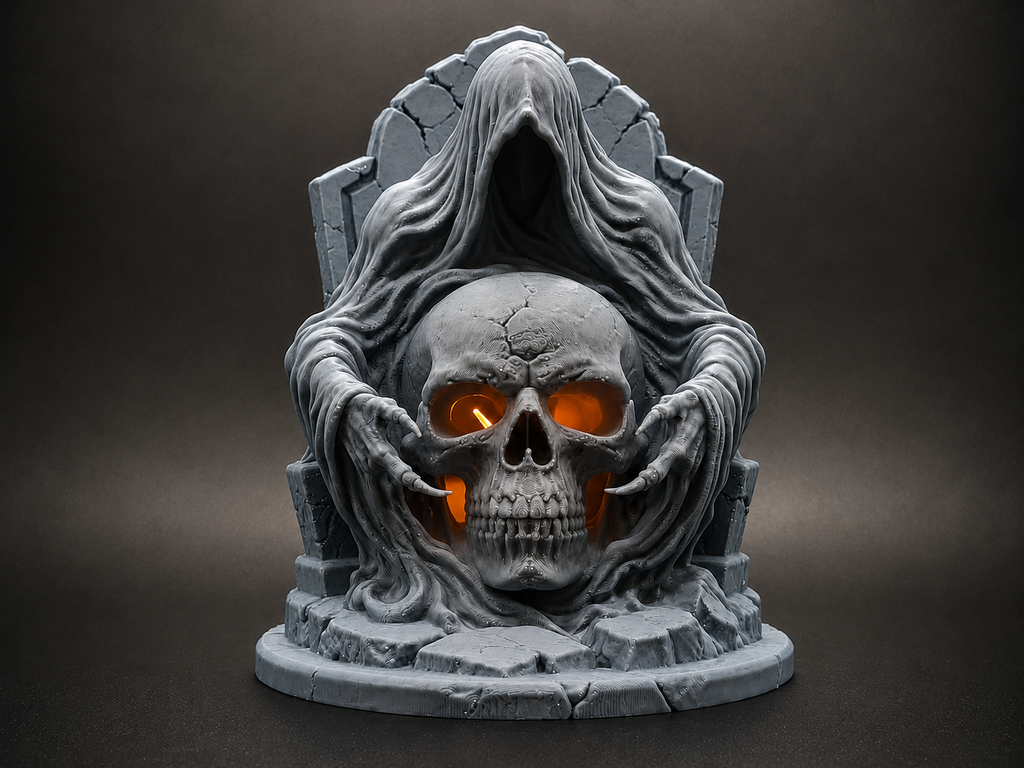 Sensenmann-Schädel Halloween Laterne Figur Deko