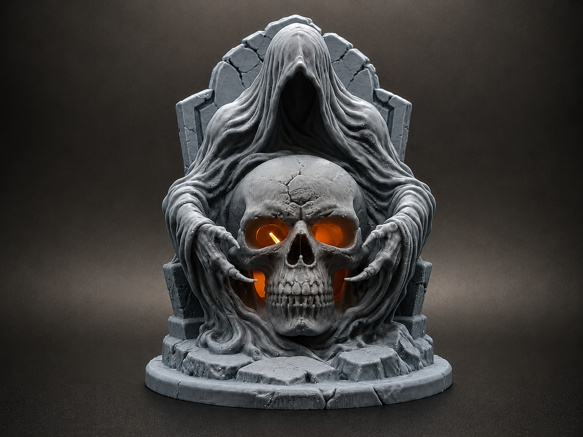 Sensenmann-Schädel Halloween Laterne Figur Deko