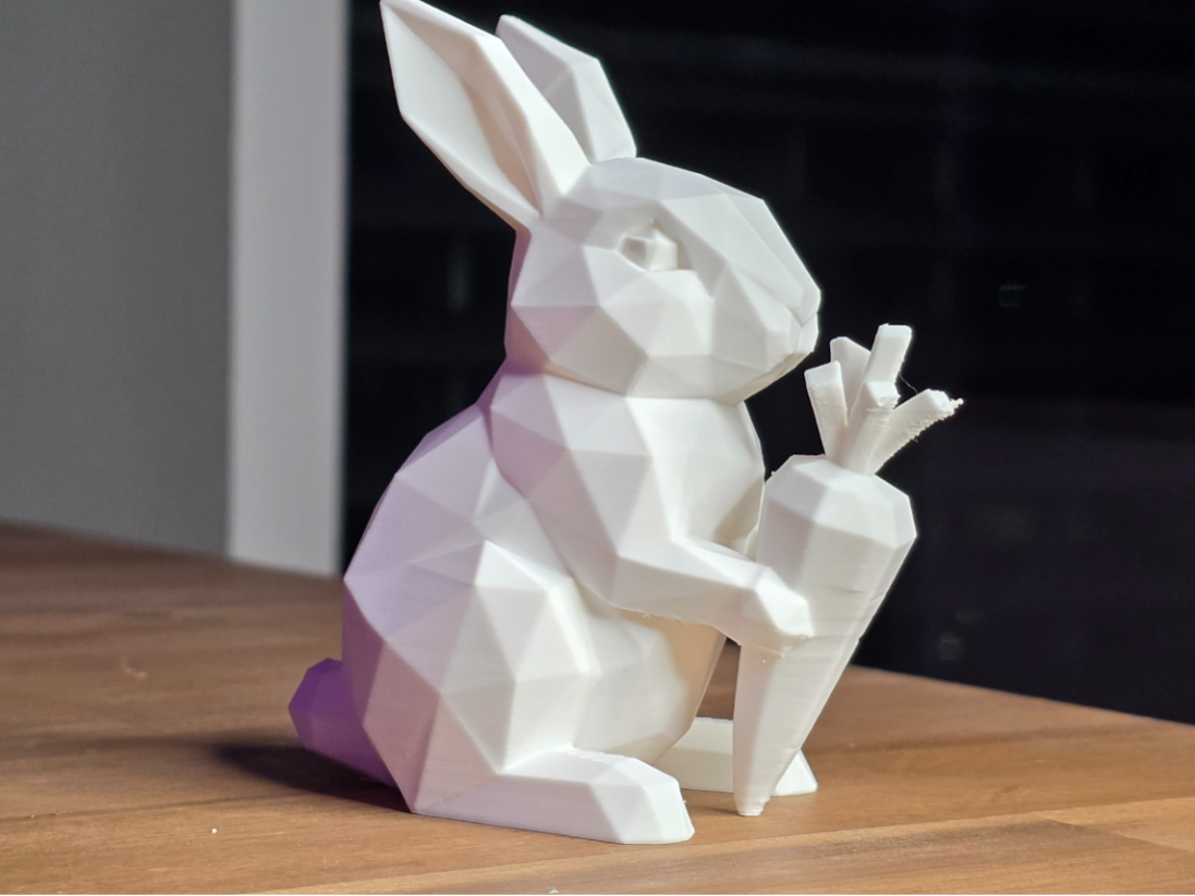 Low-Poly Hase mit Karotte Figur Deko Statue Ostern Osterdeko Frühling