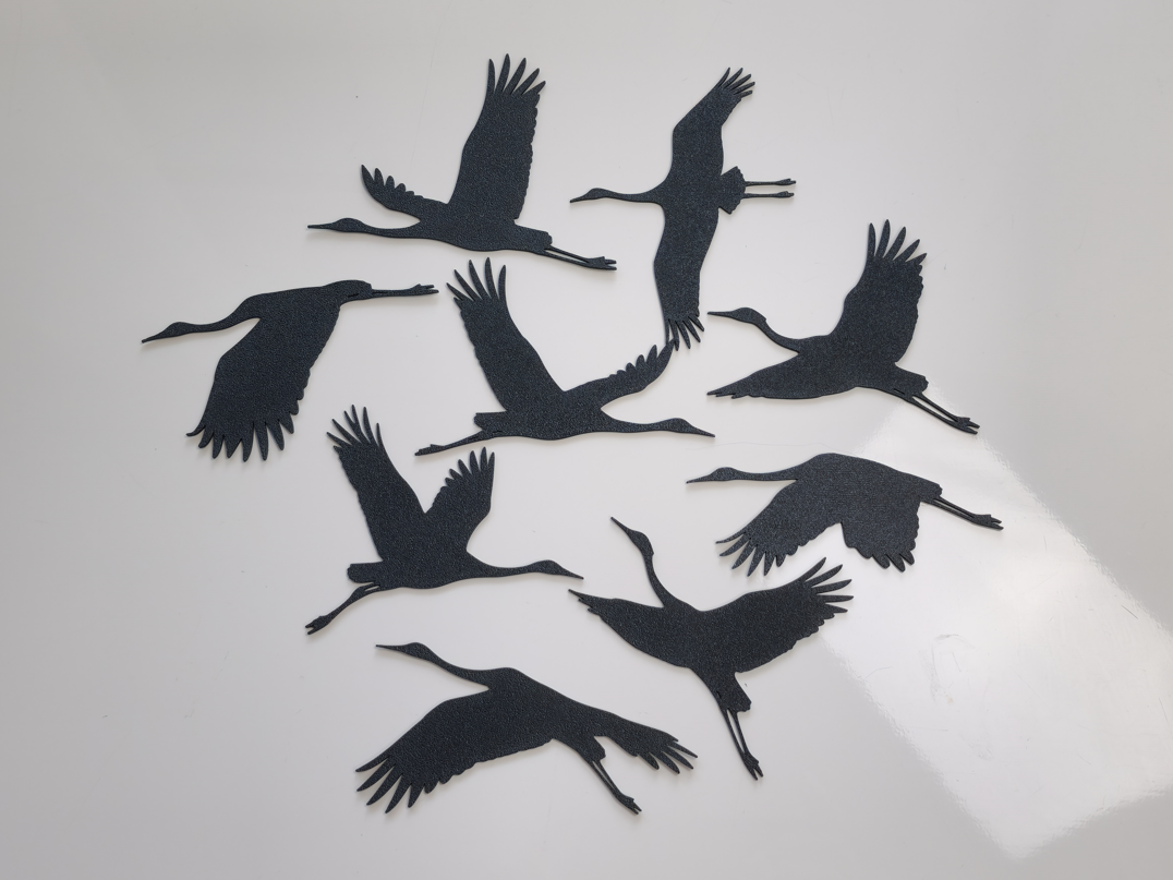 Fliegende Kraniche Wandkunst-Set Wandbild Wanddeko Wanddekoration Deko