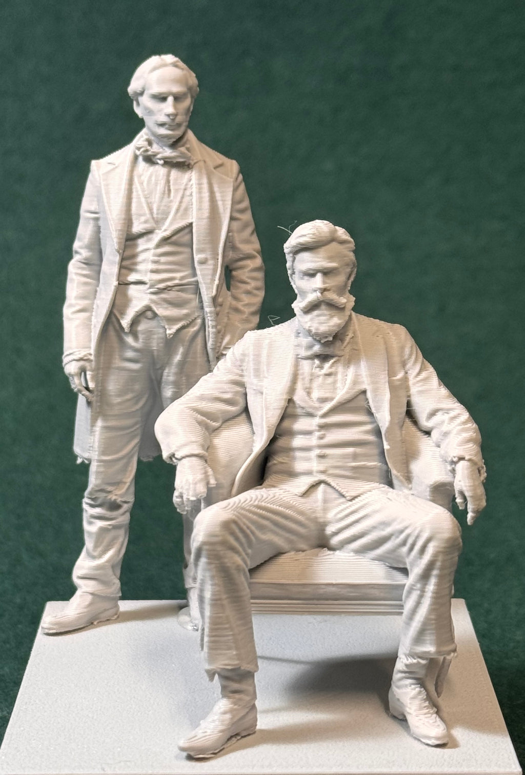 1880er Jahre Amerikanische Herren der Oberschicht Figur Deko Statue Vitrine