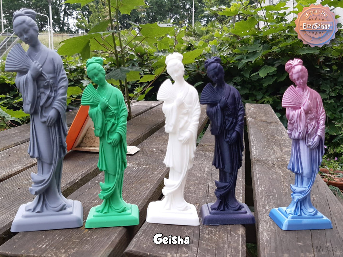 Geisha Figur Deko Statue Skulptur Dekoration Geschenk Vitrine Wohnzimmer