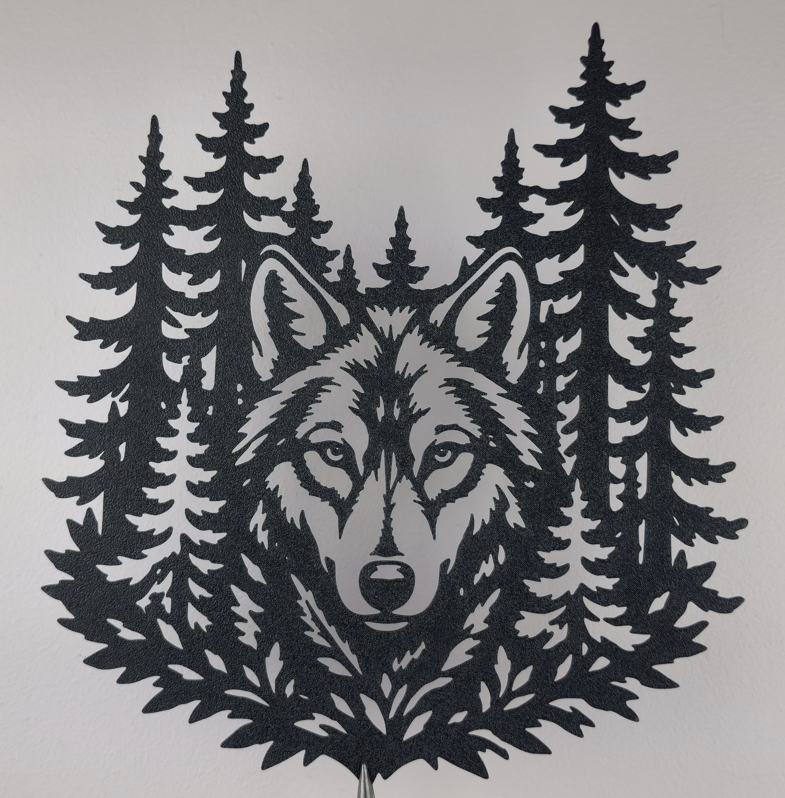 Wolf Wald Wandkunst Wandbild Wanddeko Wanddekoration Tierfigur Tiere Deko