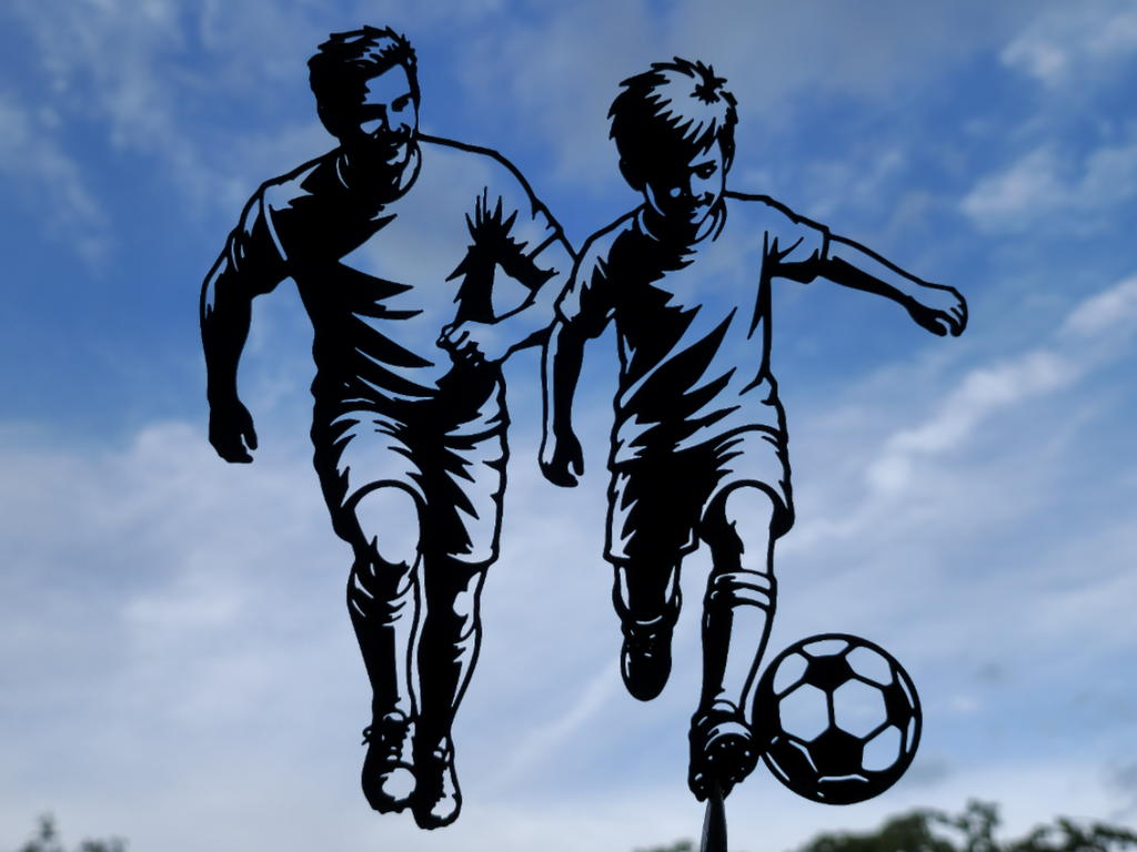 Vater und Sohn Fußball-Wandkunst-Dekor Wandbild Wanddeko Wanddekoration
