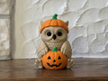 Halloween Figur Eule im Kürbis Deko