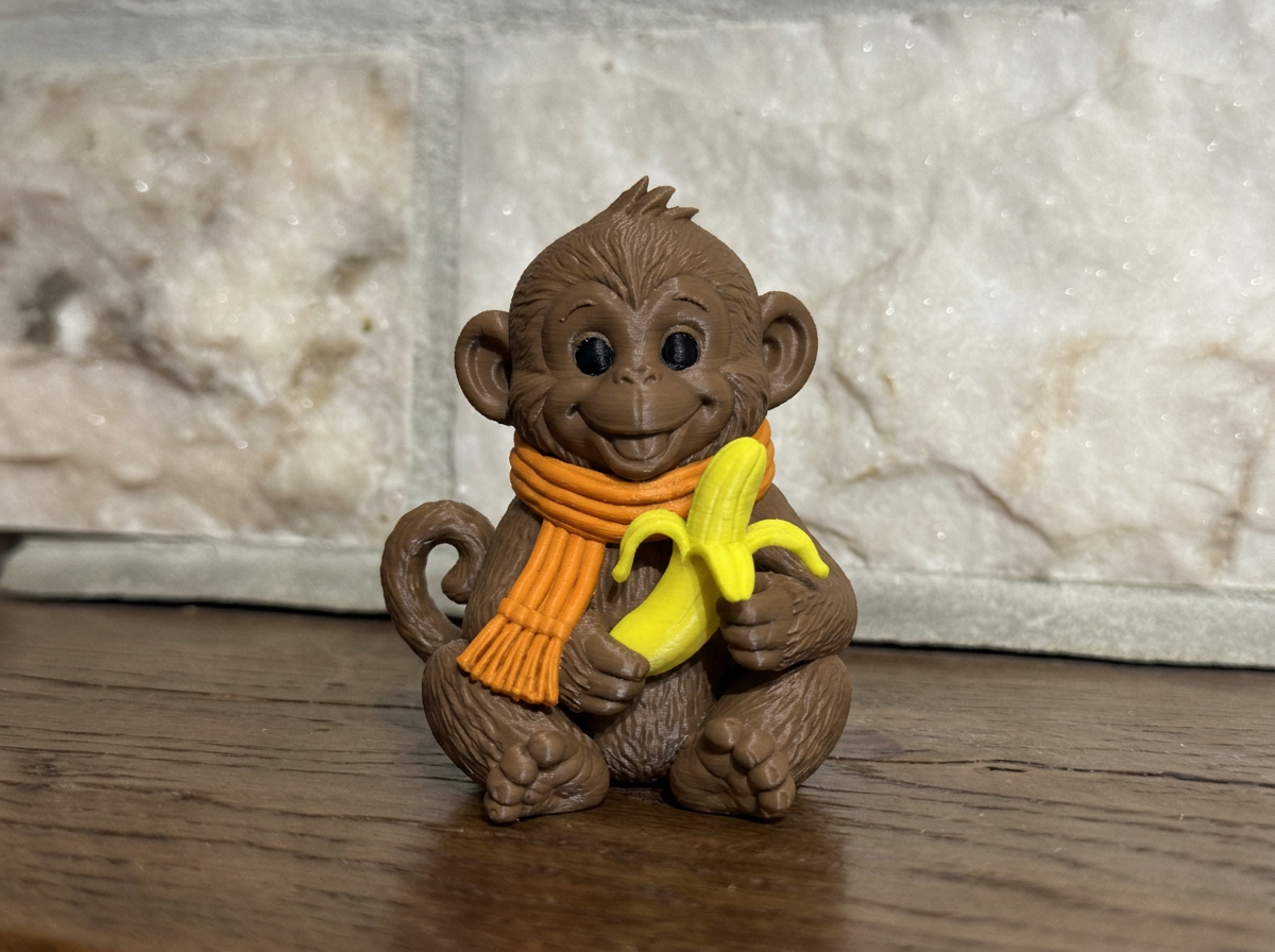 Figur Affe am Lagerfeuer Deko