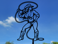 Cowgirl Rodeo 2D Wandkunst Wandbild Wanddeko Wanddekoration Tierfigur Deko