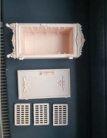 Vintage Mini Kühlschrank 1:12 Puppenhaus Miniatur Puppenstube Diorama