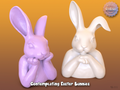 Nachdenkliche Osterhasen Figur Deko Statue Ostern Osterdeko Frühling