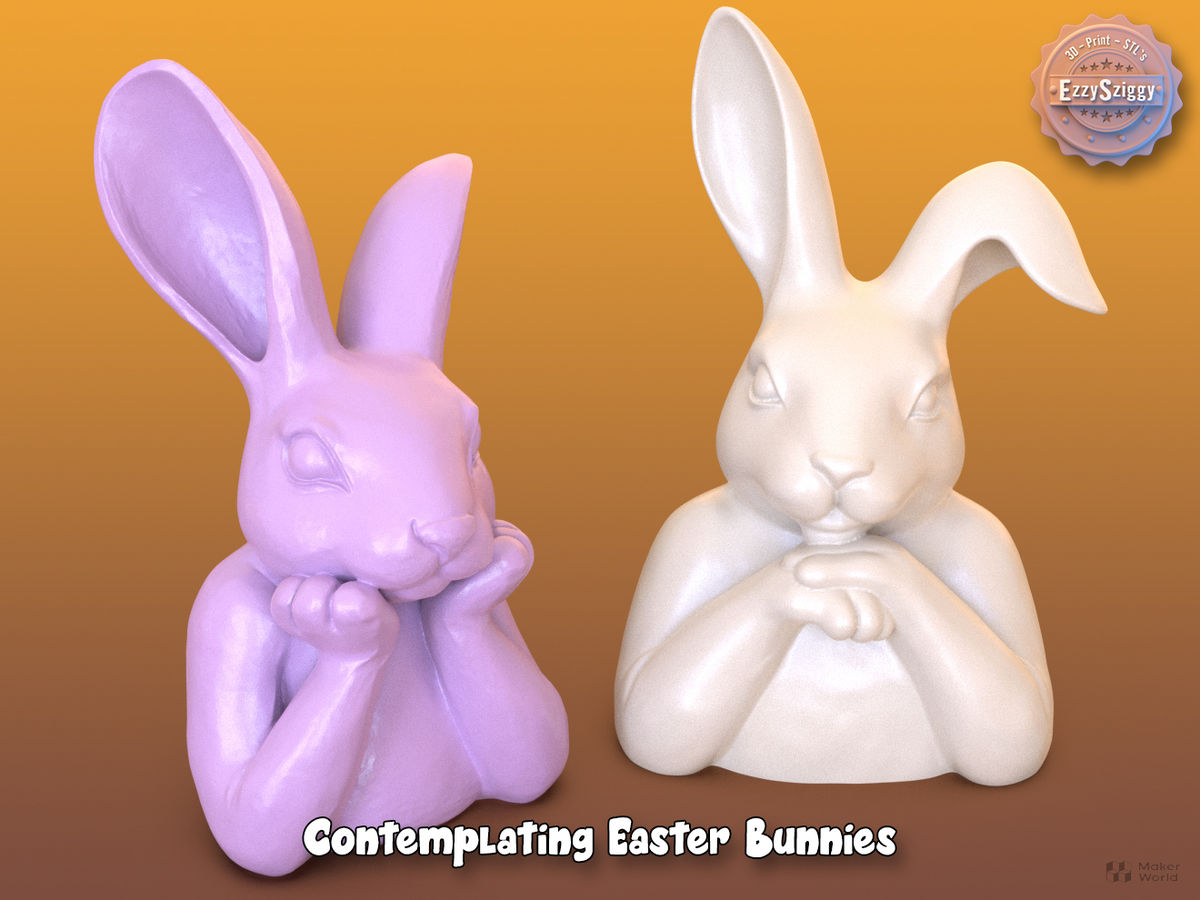 Nachdenkliche Osterhasen Figur Deko Statue Ostern Osterdeko Frühling
