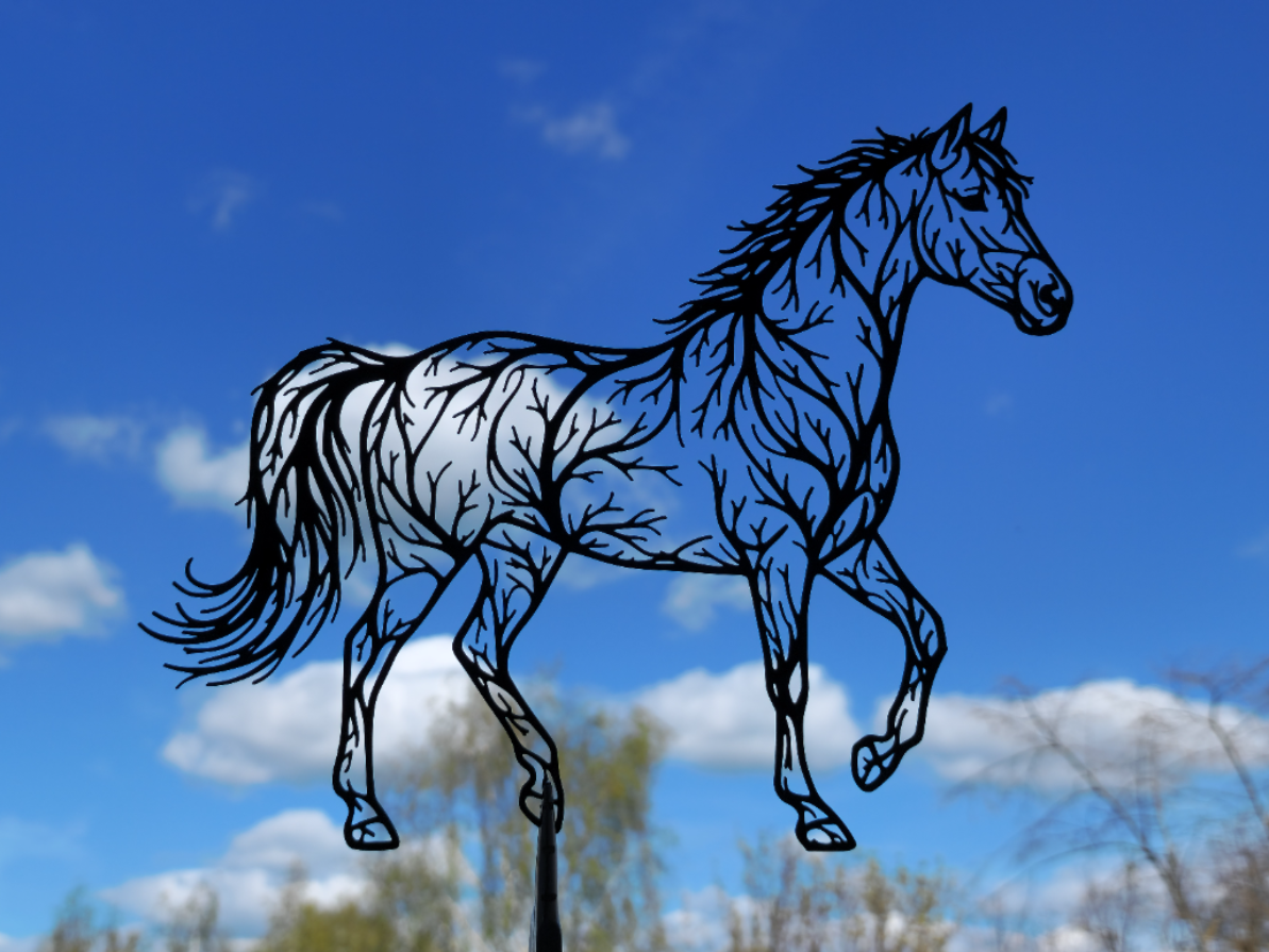 Pferd 2D Wandkunst Wandbild Wanddeko Wanddekoration Tierfigur Tiere Deko