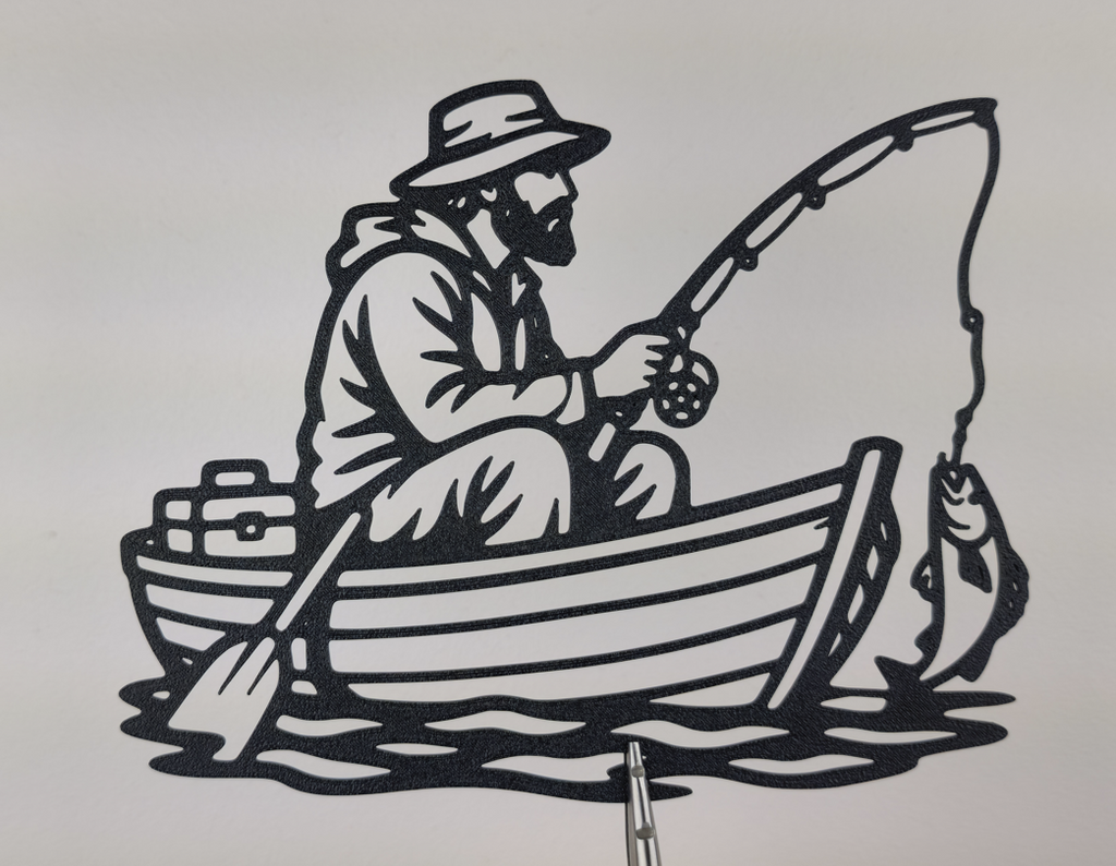 Fischerboot-Fang 2D Wandkunst Deko Wandbild Wanddeko Wanddekoration Tiere