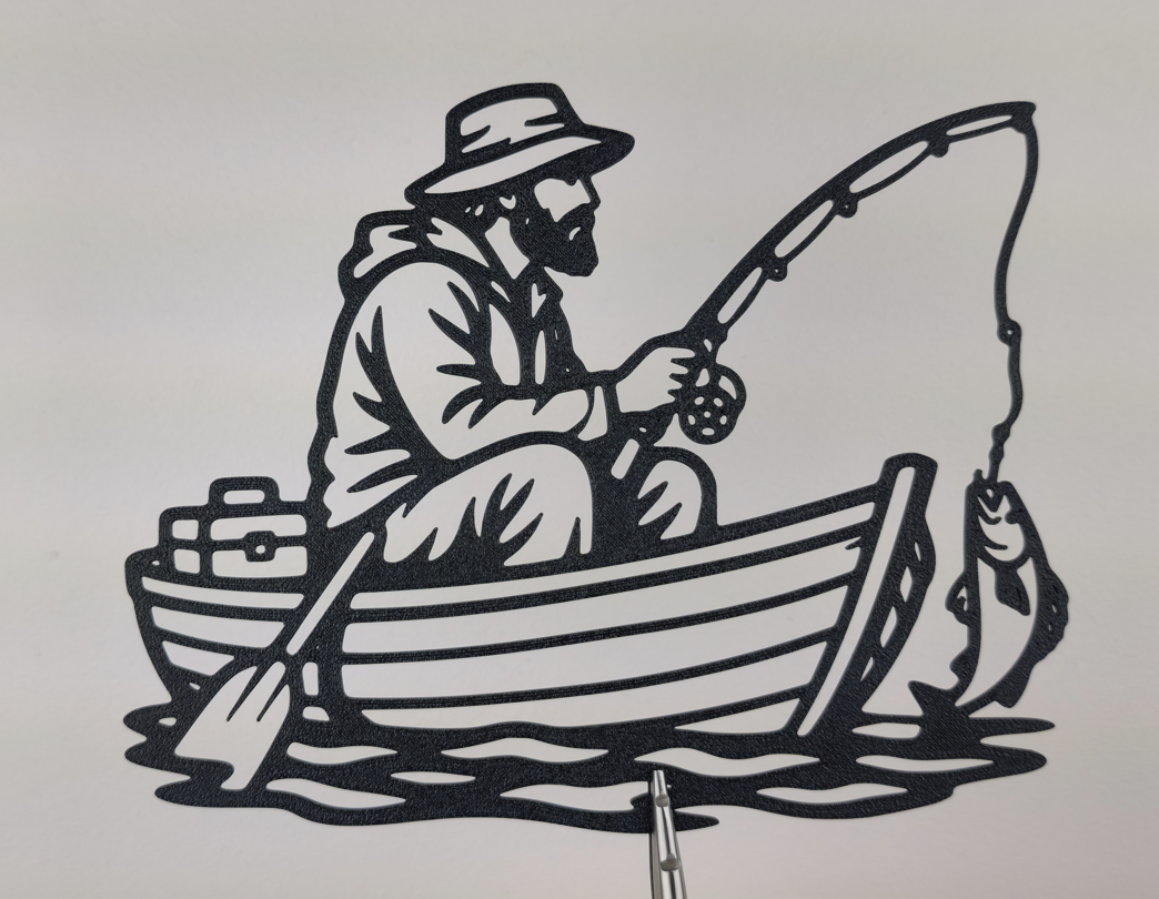 Fischerboot-Fang 2D Wandkunst Deko Wandbild Wanddeko Wanddekoration Tiere