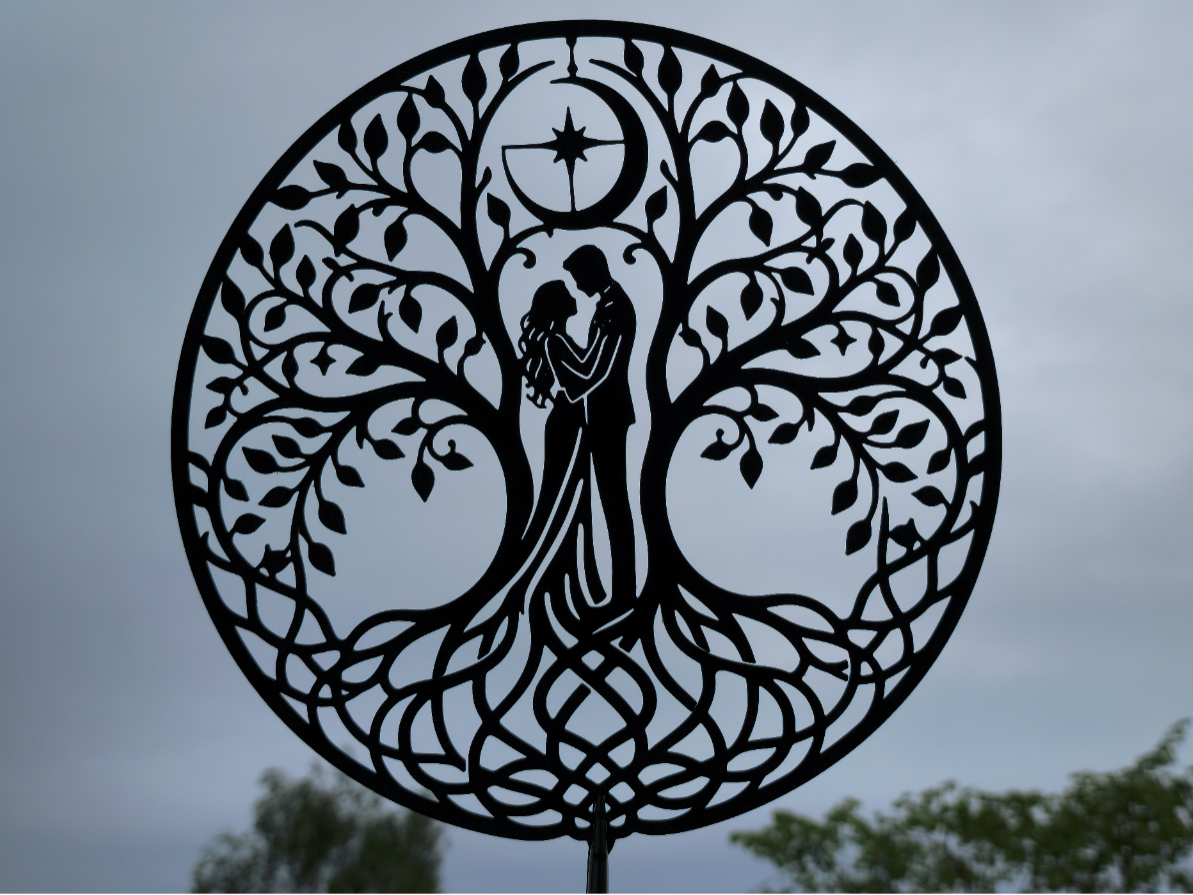 Romantischer Baum der Liebe 2D Wandkunst Wandbild Wanddeko Wanddekoration