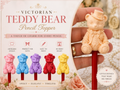 Viktorianischer Teddybär Bleistiftaufsatz Figur Deko Statue Tierfigur